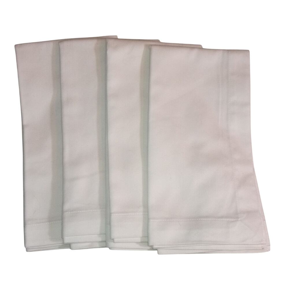 Pottery Barn 4 White Cotton Dinner Napkins